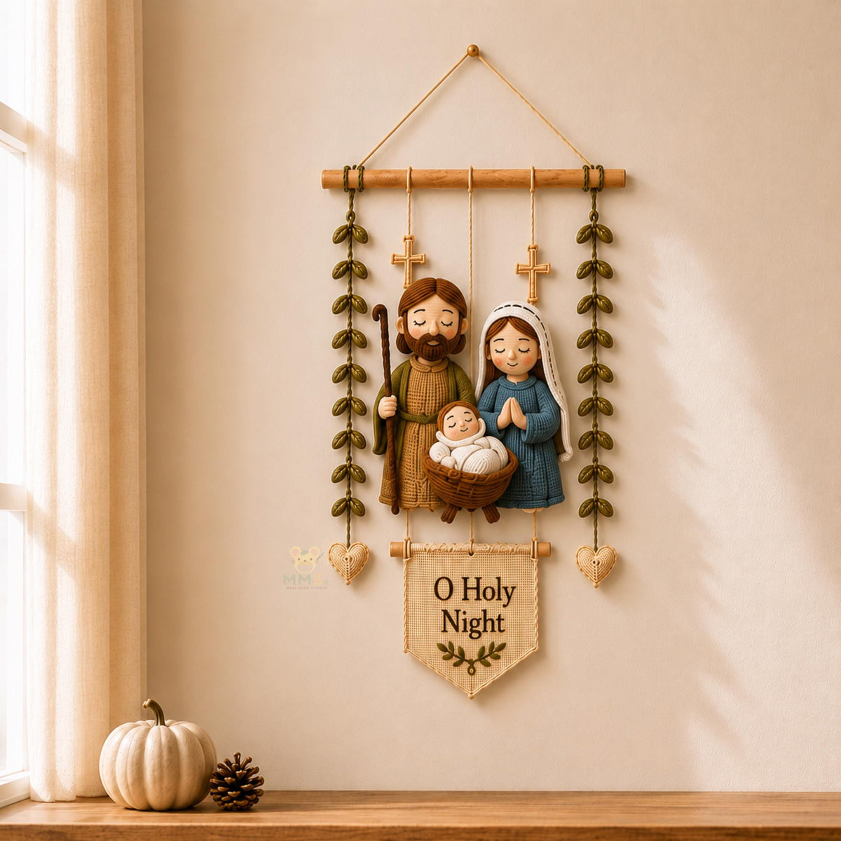 "Blessed Home" Christian Crochet Wall Hanging