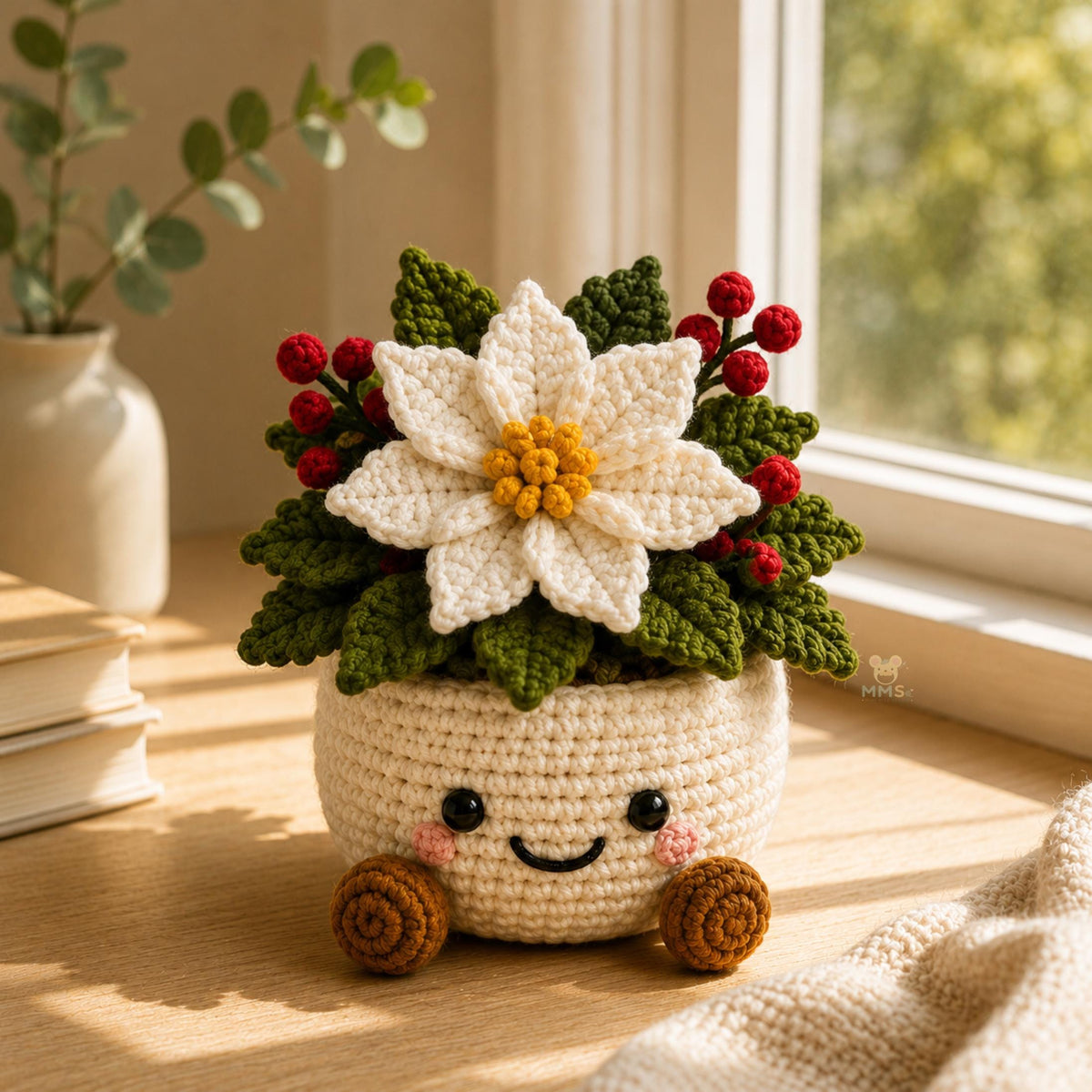 Handmade "Holiday Blessings" Crochet Desk Decor