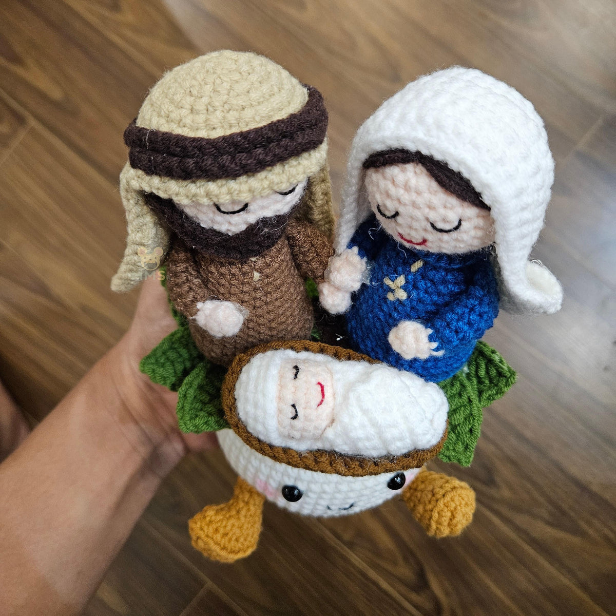 Handmade "Give Thanks & Faith" Crochet Holiday Decor Pot