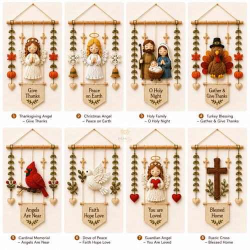 "Blessed Home" Christian Crochet Wall Hanging