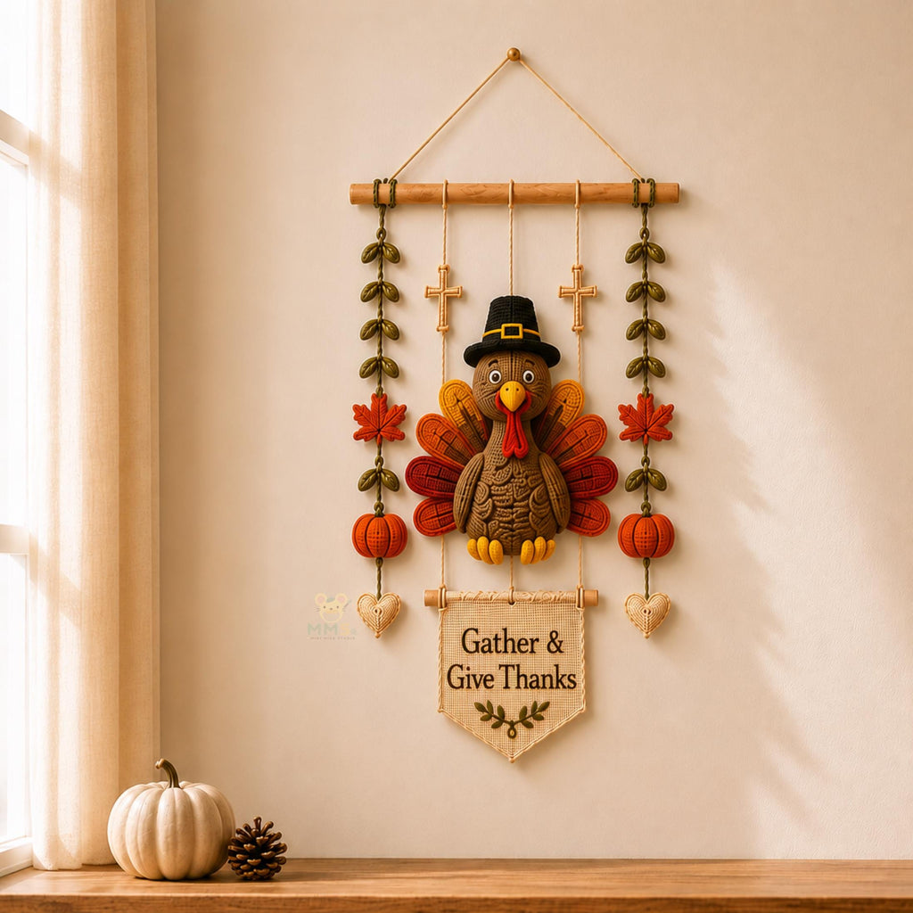 "Faith Hope Love" Christian Crochet Wall Hanging