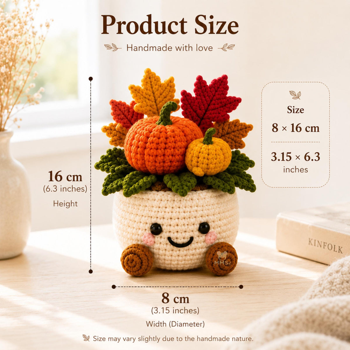 Handmade "Give Thanks & Faith" Crochet Holiday Decor Pot