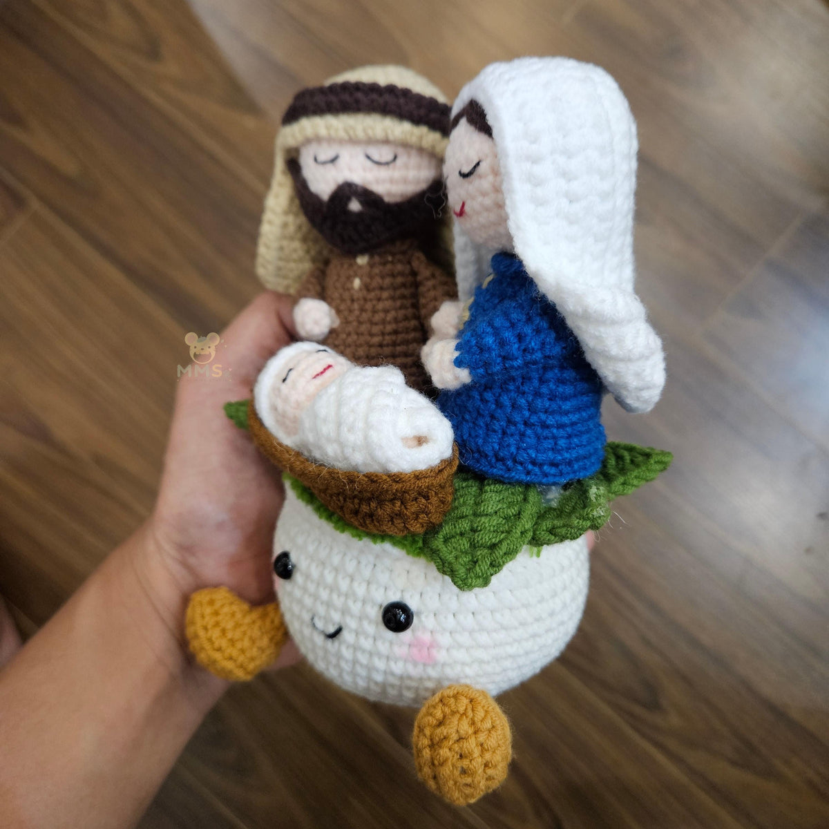 Handmade "Holiday Blessings" Crochet Desk Decor
