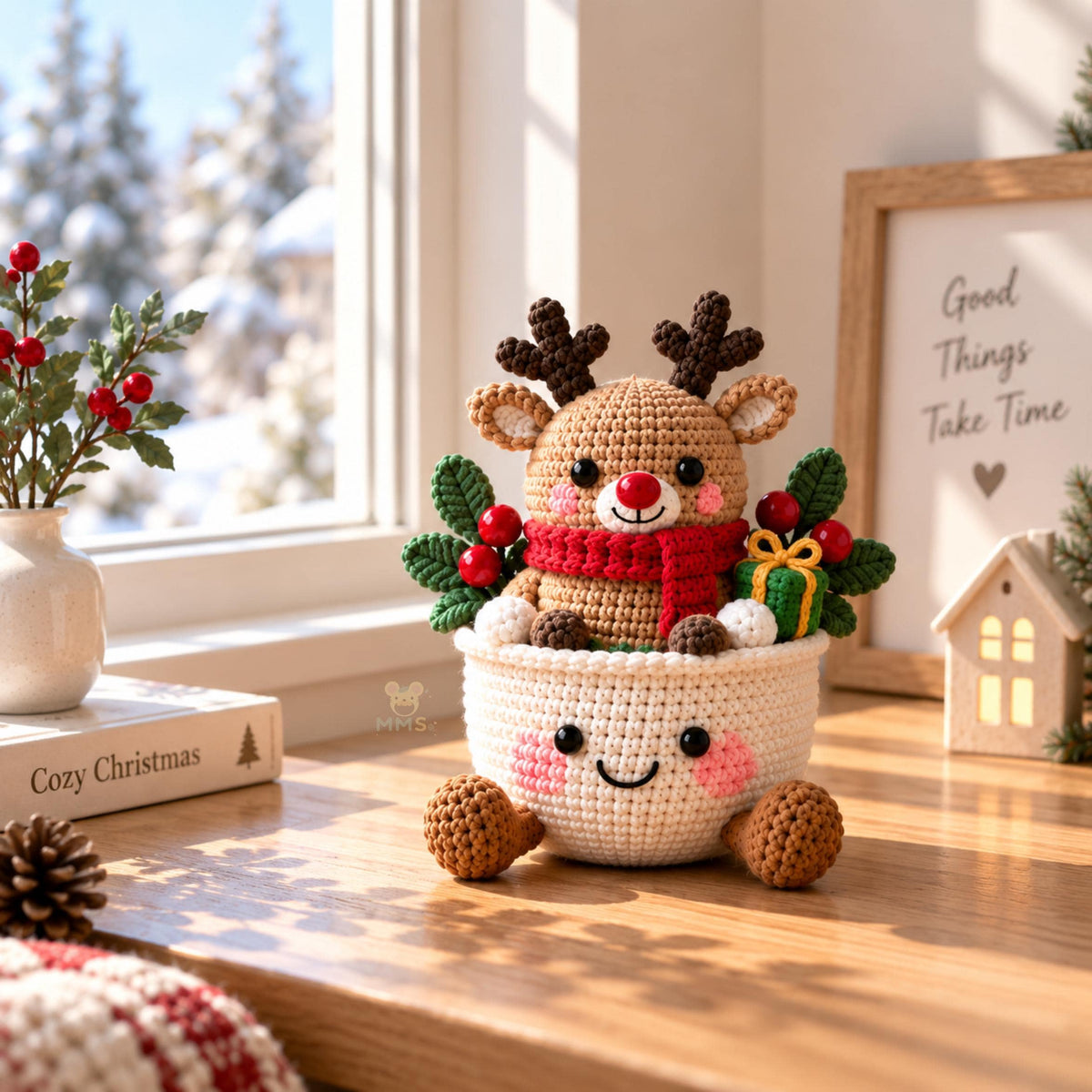Handmade Christmas Crochet Amigurumi Desk Ornament