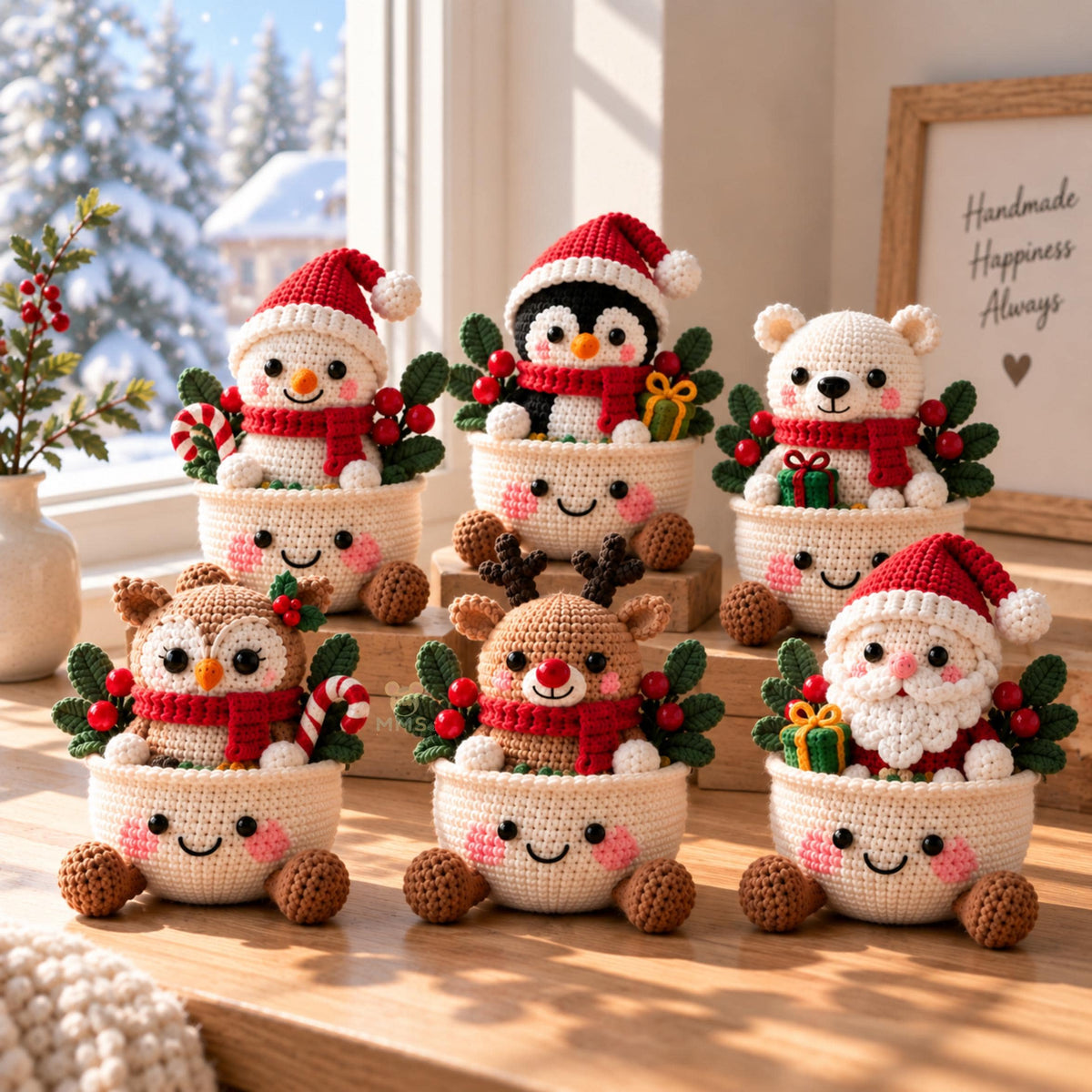 Handmade Christmas Crochet Amigurumi Desk Ornament