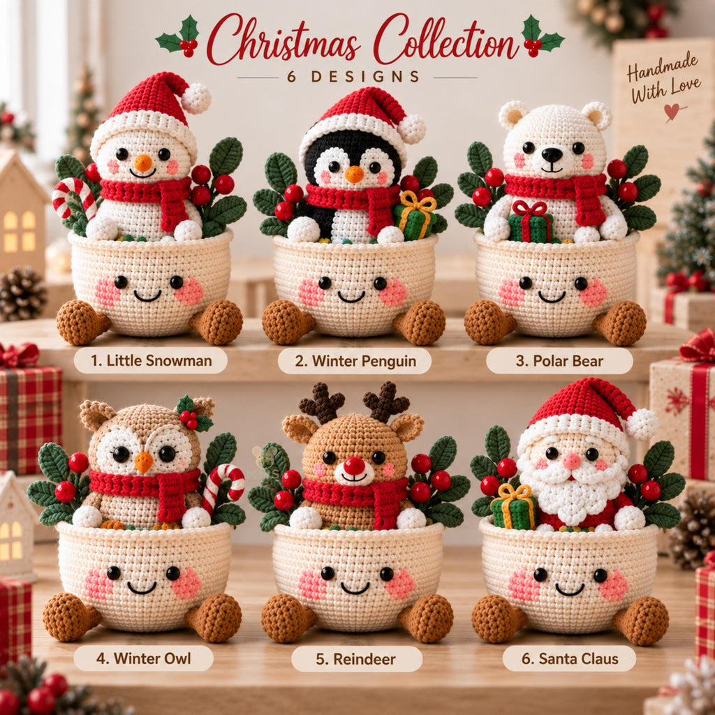 Handmade Christmas Crochet Amigurumi Desk Ornament