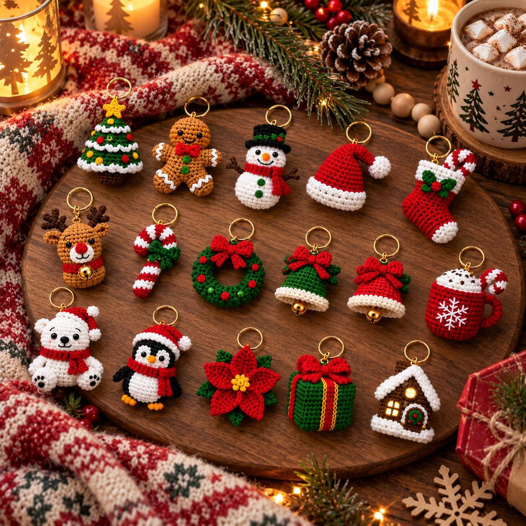 Mini Christmas Crochet Keychain Charm