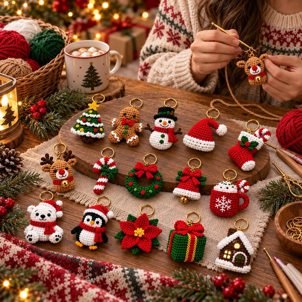 Mini Christmas Crochet Keychain Charm