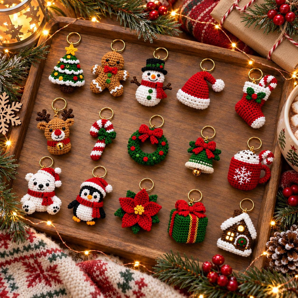Mini Christmas Crochet Keychain Charm