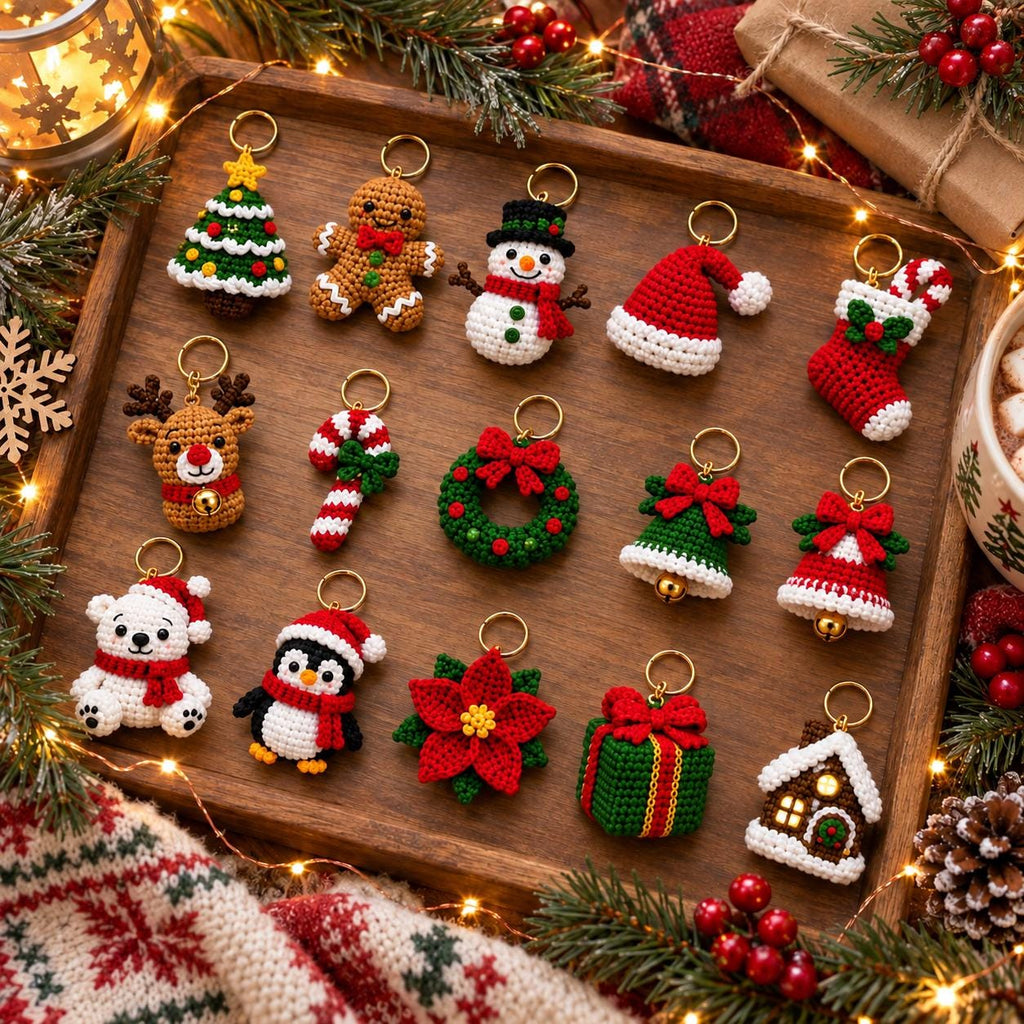 Mini Christmas Crochet Keychain Charm