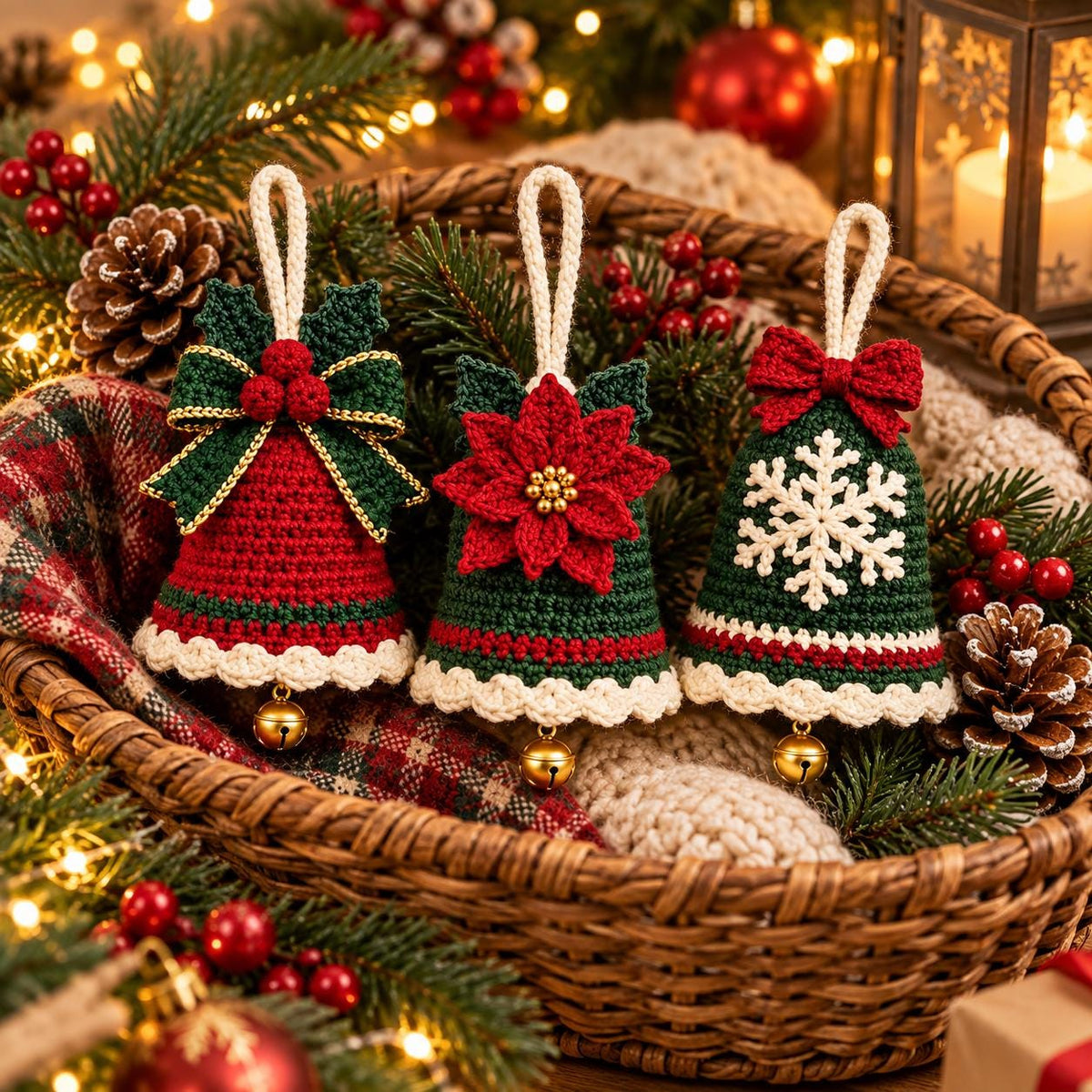 Crochet Christmas Bell Ornament