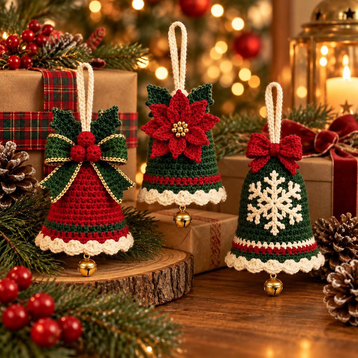 Crochet Christmas Bell Ornament
