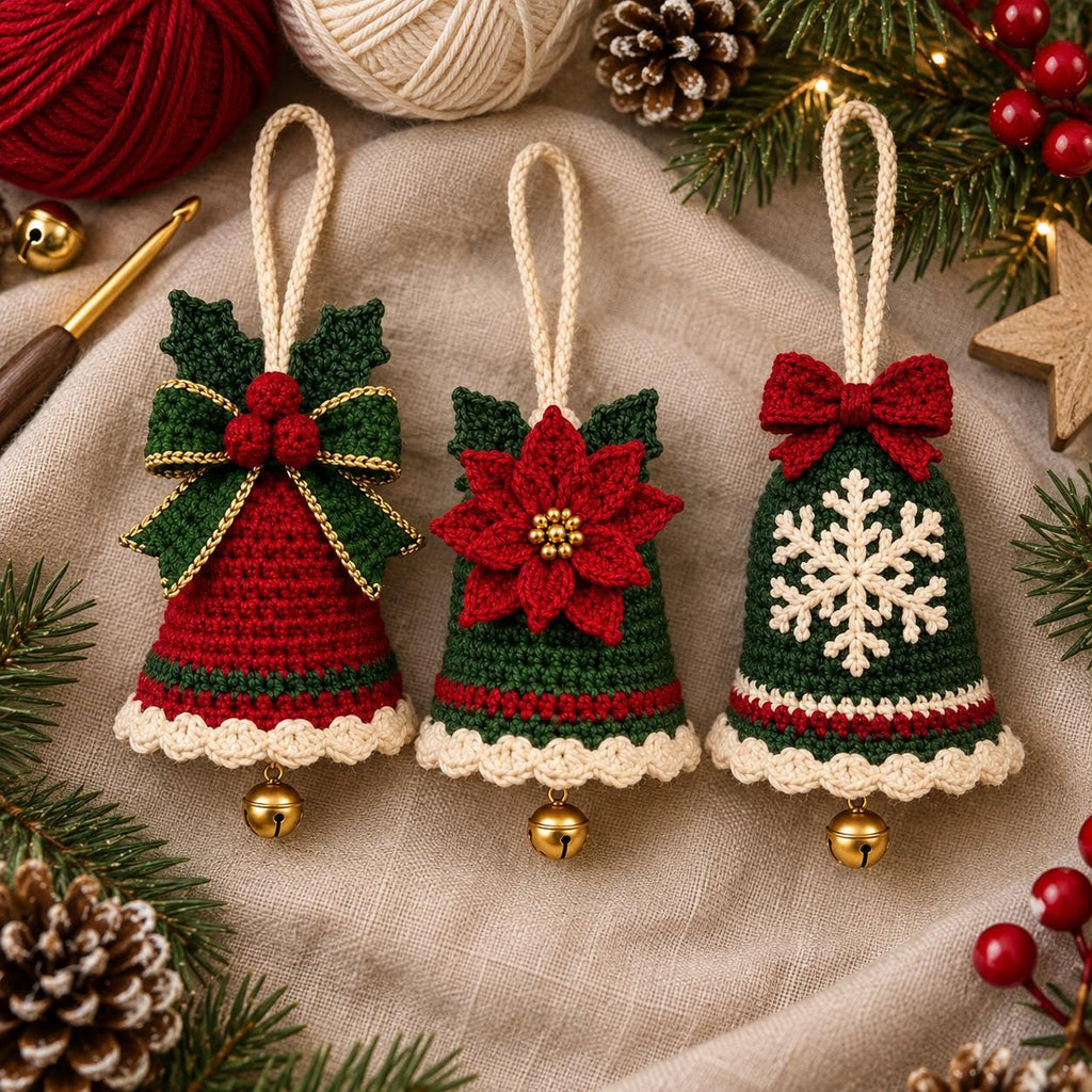 Crochet Christmas Bell Ornament