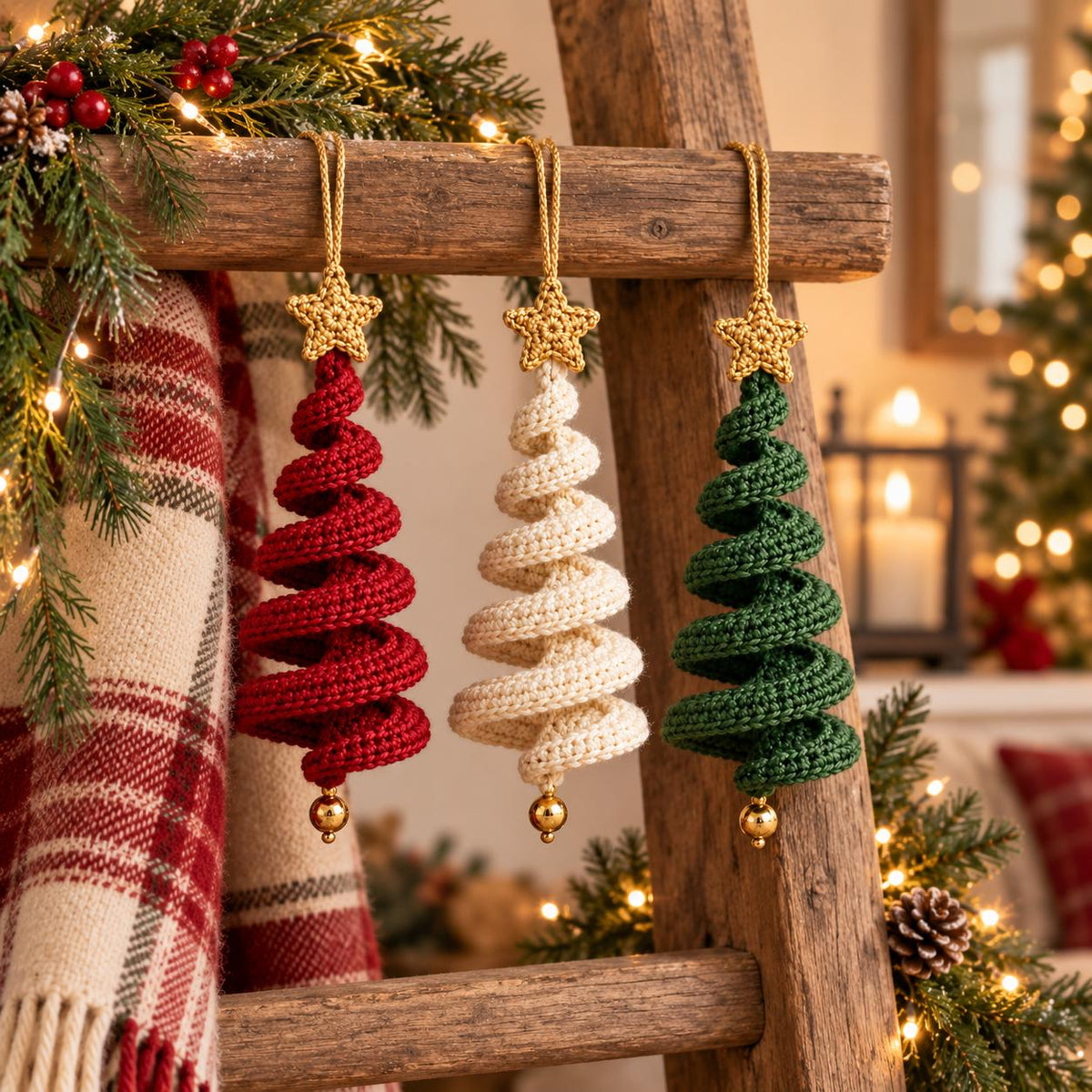 Spiral Crochet Christmas Tree Ornament