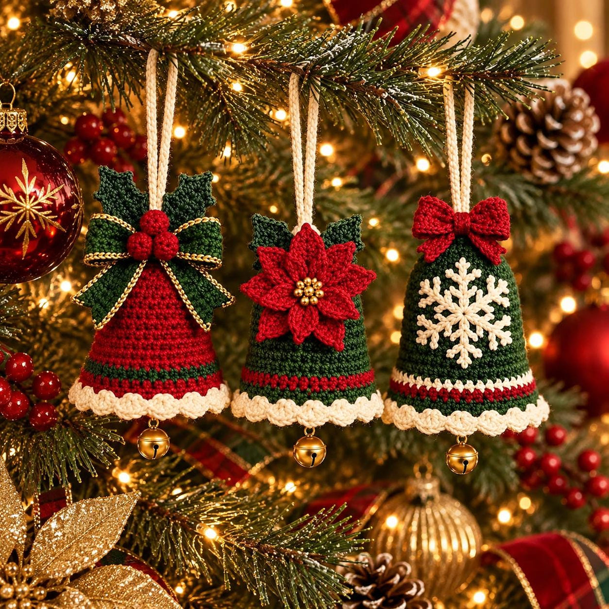 Crochet Christmas Bell Ornament