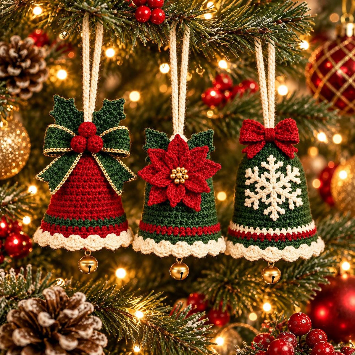 Crochet Christmas Bell Ornament