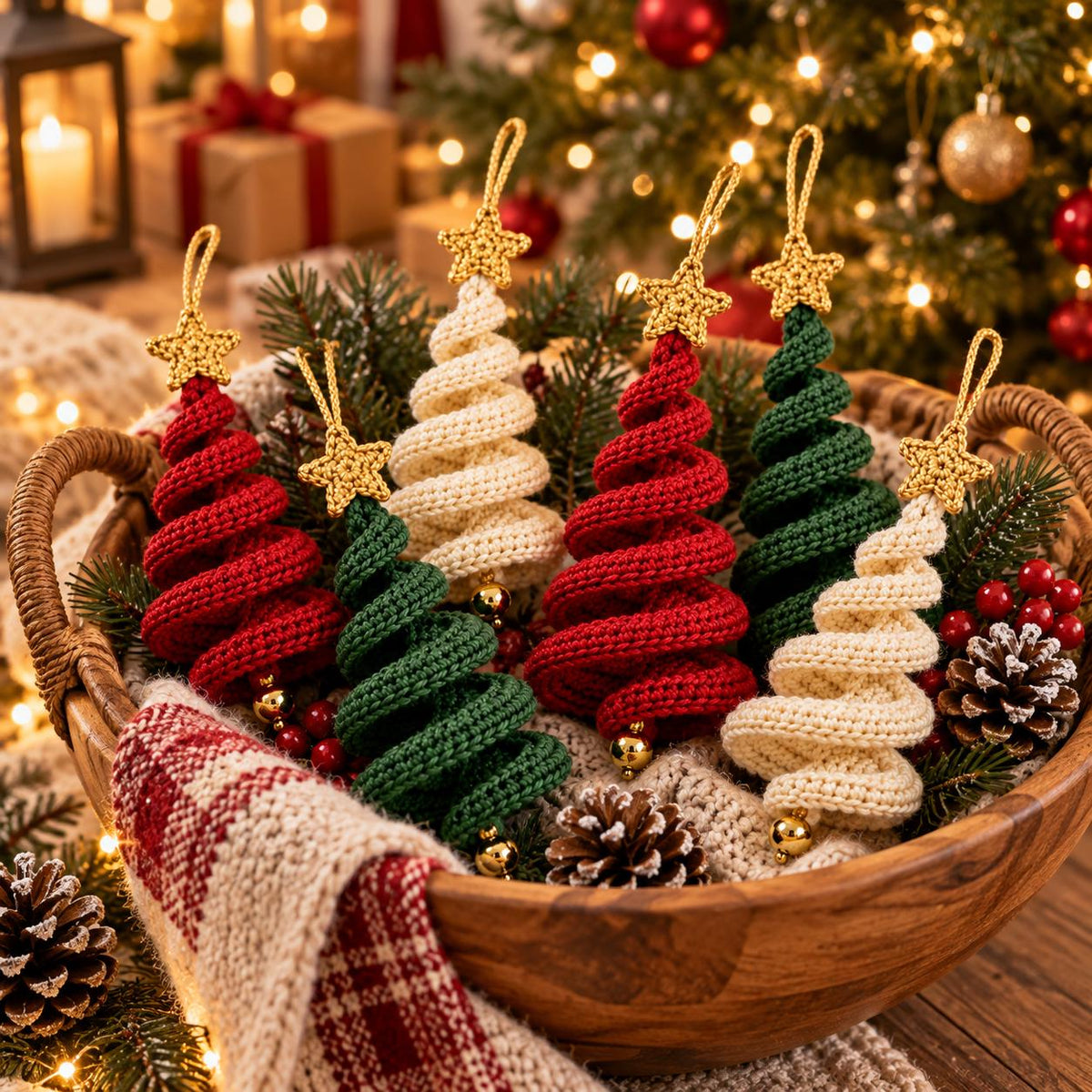 Spiral Crochet Christmas Tree Ornament