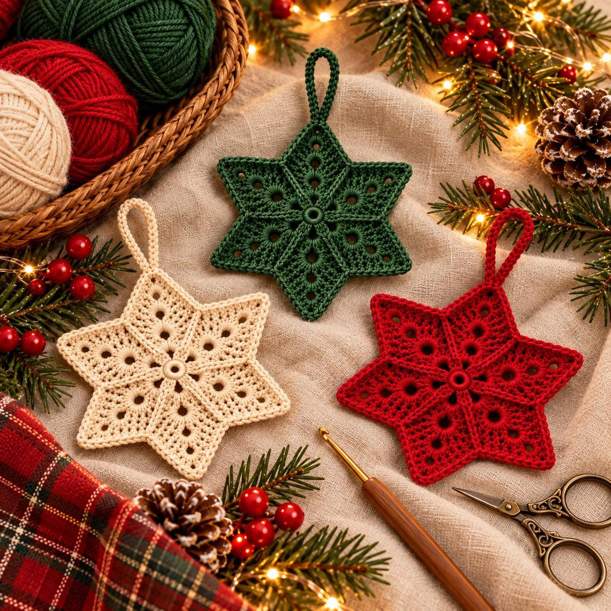 Crochet Christmas Star Ornament