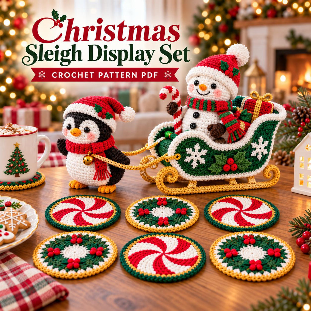 Crochet Christmas Sleigh Decor